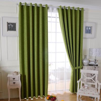 China Ready Made High Quality Multi Color Blackout Thermal Insulated Blackout Sheer Linen Curtain Fabric For Hotel And Meeting Room for sale