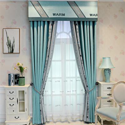 China Best Selling Shaoxing Ready Made Modern Luxury Velvet Blackout Pastoral Green Updraft Drapes Jacquard Curtain Fabric for sale