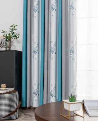 China Blackout Polyester Jacquard Modern Insulated Orange Blackout Curtains For Home Office Hospital for sale