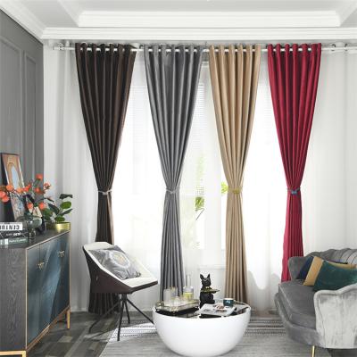 China Heavy Duty And Environmentally Friendly Velvet Pastoral Stain Curtain Non Perforated Bedroom Sound Insulation Curtain for sale