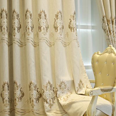 China Hot Selling Luxury European Blackout Ready Made Jacquard Thermal Insulated Blackout Curtains Fabric For Hotel And Living Room for sale