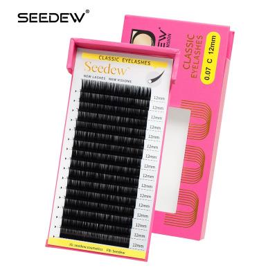 China SEEDEW Eyelashes Natural Classic Long Hair Eyelash Extensions Blacken 0.05/0.07/0.15 Strands Wholesale Different Private Label for sale