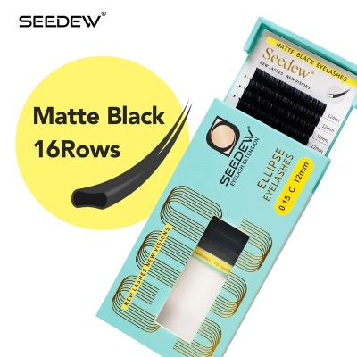 China Wholesale Long SEEDEW Ellipse Eyelashes Black Matte False Mink Eyelash Extensions High Quality Soft Natural Eyelash Private Label for sale