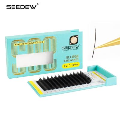 China Faux 12rows Long SEEDEW Natural Matte Ellipse Eyelashes 0.15/0.2 Gray Black Person Lashes For Professionals Soft Natural Eyelash for sale