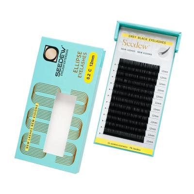 China SEEDEW Natural Long Flat Ellipse Lashes 12rows Split Tips Shaped Natural Light Soft Magnetic Lashes Gray Eyelash Best Eyelash Matte Color for sale