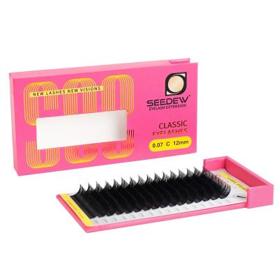 China SEEDEW Private Label Eyelashes 16rows Long Natural Mink Synthetic Lashes Wholesale Classic Individual Eyelash Extensions Volume for sale