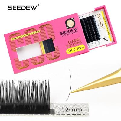 China SEEDEW Natural Classic Long Lashes Wholesale Individual Synthetic Lashes Private Label Mink Eyelash 16rows 0.15 Soft Natural Soft for sale