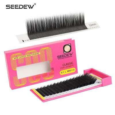 China Halloween Lashes 16rows Mix7-15mm Long SEEDEW L-shape Lashes Different Strands Natural Private Label Wholesale Special Shape for sale