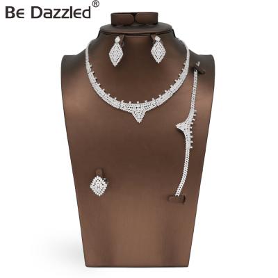 China Wholesale FASHIONABLE Nigerian Dubai Famous Wedding Zircon Necklace O Brand Stunned Nigerian Jewelry For Bridesmaid Jewelry Wedding Set for sale