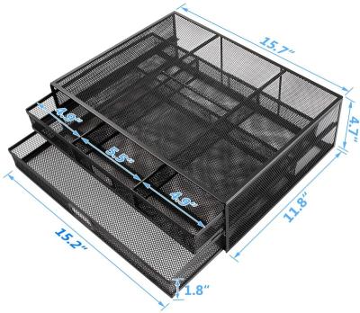 China Home Office Multifunctional Ergonomic Metal Mesh Desk Computer Monitor Stand Adjustable (Height) with Drawer Organizer for Laptop Notebook Printer for sale