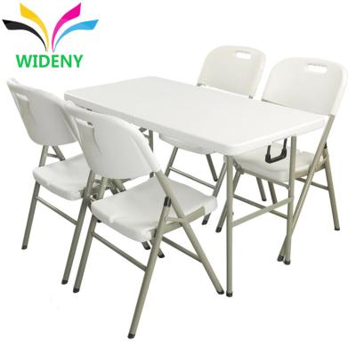 China Eco-Environmently Furniture Top Blow Molding Camping Pinique Plastic Folding Dining Table for sale