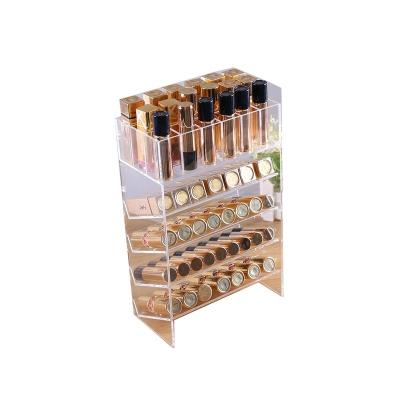 China Neat 4 Tier Acrylic Makeup Display With Clear Lipstick Top Stand Holder Wholesale for sale