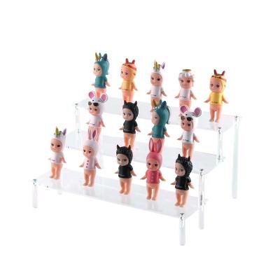 China Environmental Friendly Clear Acrylic Display Rack Retail 2 3 4 Tier Display For Doll Fillable Wholesale for sale