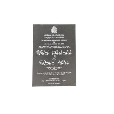 China Around the World Belle's World Acrylic Silk Screen Laser Invitation Clear Wedding Card for sale