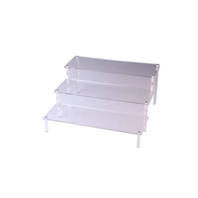 China Environmental Friendly Clear Acrylic Riser 3 Tier Plastic Stage Display For Doll Customized Stage Acrylic Riser for sale