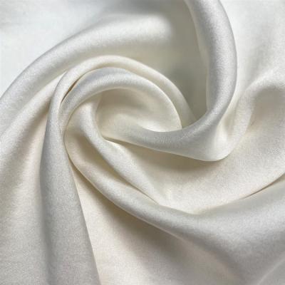 China Natural white silk satin fabric 19mm stretch 100% silk satin fabric sand wash silk fabric for sale