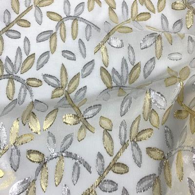 China Viable Metallic Lurex Silk Chiffon Lurex Fabric Jacquard Silk Fabric With Gold Lurex for sale