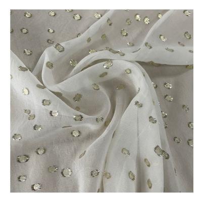 China Chiffon silk fabric lurex fabric jacquard metallic lurex silk viable fabric metallic lurex for dress for sale