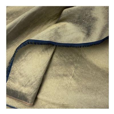 China Sustainable yarn dyed two tone dupioni silk 100% shantung silk dupioni fabric for wedding dress for sale