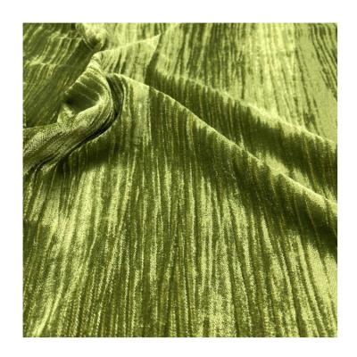 China Anti-Static Copy SILK Velvet Fabric For Dress Korea Velvet Crumpled Pleated Crushed Velvet Fabric for sale