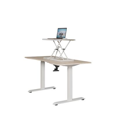 China PC Desk Mini Rectangular Pneumatic Folding Adjustable Standing Study Desk Converter for sale