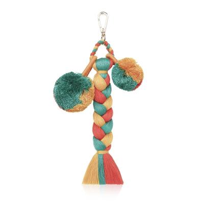 China Handmade Soft Feeling Cotton Pom Pom Tassel Pendant For Handbag for sale