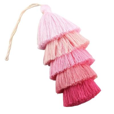 China Cell Phone Factory Handmade Colorful Tassel Decor Macrame Tassel Key Chain Charm for sale