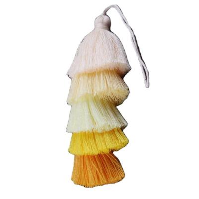 China Hot Selling Cell Phone Cotton Charms Multicolor Handmade Mini Tassel Small Main Chain Tassels for sale