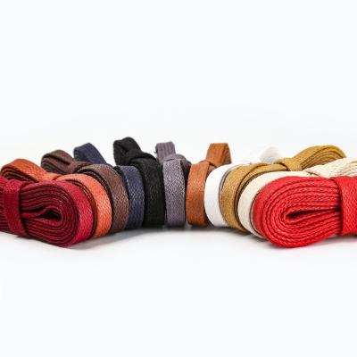 China 5mm Flat High Quality Flat Wax Cotton Laces for sale