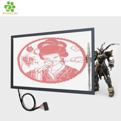 China Indoor transparent oled screen 55 inch lcd advertising display transparent video display for sale