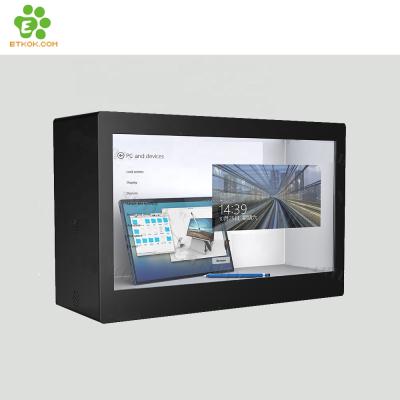 China Products 27 Inch Indoor Transparent LCD Display Indoor Advertising Player For Advertising Showcase Box for sale