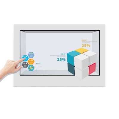 China Exhibition 21.5 Inch Transparent LCD Display Exhibit Case Box Touch Screen For Exhibition for sale