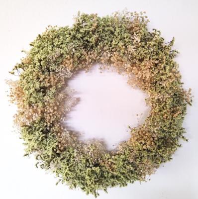 China Factory Wholesale Decorative Dried Plants Exclusively Handcrafted Dried Crystal Grass Door Wreath Decoration White for sale