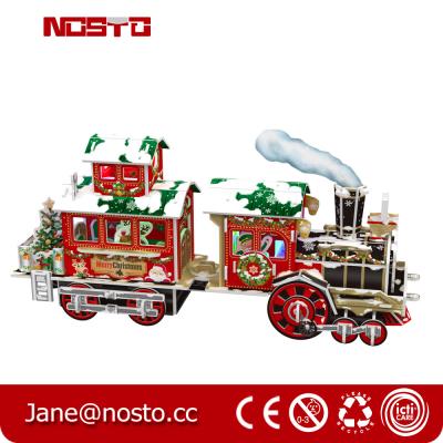 China Papercraft Train KIT Puzzle for Kids 3D Constructor for Children,3D Christmas train for sale