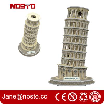 China Architectural models of famous buildings , 3D puzzle souvenir leaning tower of pisa for sale