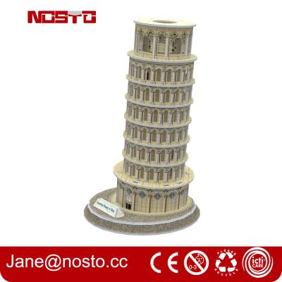 China 3d puzzle famous buildings , 3D puzzle souvenir leaning tower of pisa for sale