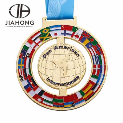 China China Karate International American Square Gold Spin Medal for sale