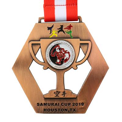 China Europe Factory Price Award Sports Custom Karate Metal Bronze Medals Medal for sale