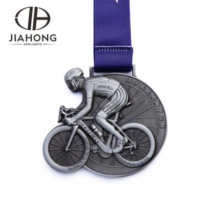 China Europe factory design high school bicycle souvenir 3D cycling sports medal for sale