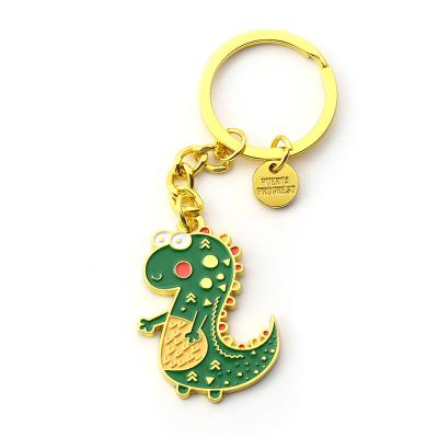 China Personalized Custom Logo Dinosaur Cute Keychain Anime Metal Enamel Key Chain Decoration Maker for sale