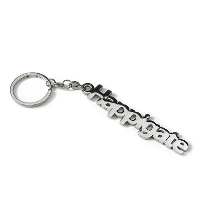 China Custom china key chain silver metal letter decoration logo key chain for sale