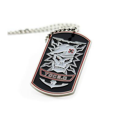 China Custom Vintage Logo Charms Design Soft Enamel Silver Necklace Pendant for sale