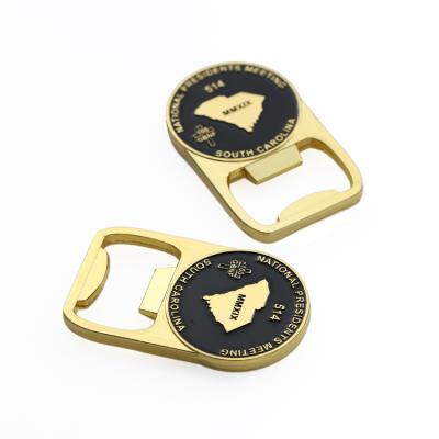 China Custom Viable Gold Sublimation Frame Brass Metal Eco Friendly Bottle Opener for sale