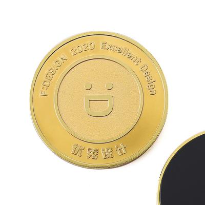 China Shape Token Metal Gold Round Coin Fridge Magnet for sale