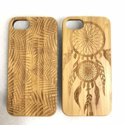 China Natural Carved Wood Case High Top Natural Wooden Case Phone Protector Real Hard Cover Protect For iphone 7 for sale