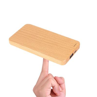 China Convenient Real Wooden Mobile Charger Power Bank 8000mA Small Power Bank for sale