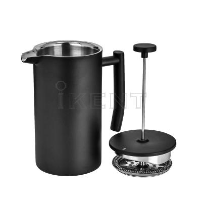 China WITH LID 1000ml Large Press Coffee Maker Jar Coffee Bottle Dishwasher Safe Stainless Steel French Double Walled Coffee Tea Makers for sale