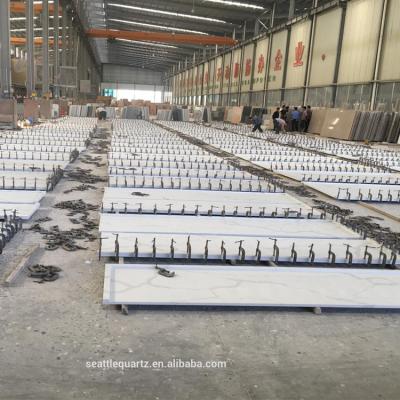 China Modern Factory Price Quartz Slabs Calacatta White Quartz Slabs For countertop vanitytop for sale