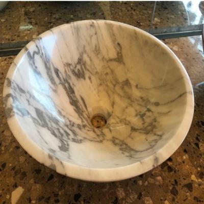 China Durable Graphic Design Rectangular Round Hotel Natural Marble Sink Bathroom Vanity for sale