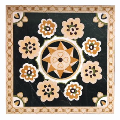 China Modern Square Flower Marble Stone Waterjet/Medallion Pattern Inlay for Floor/Waterjet marble medallion design for sale